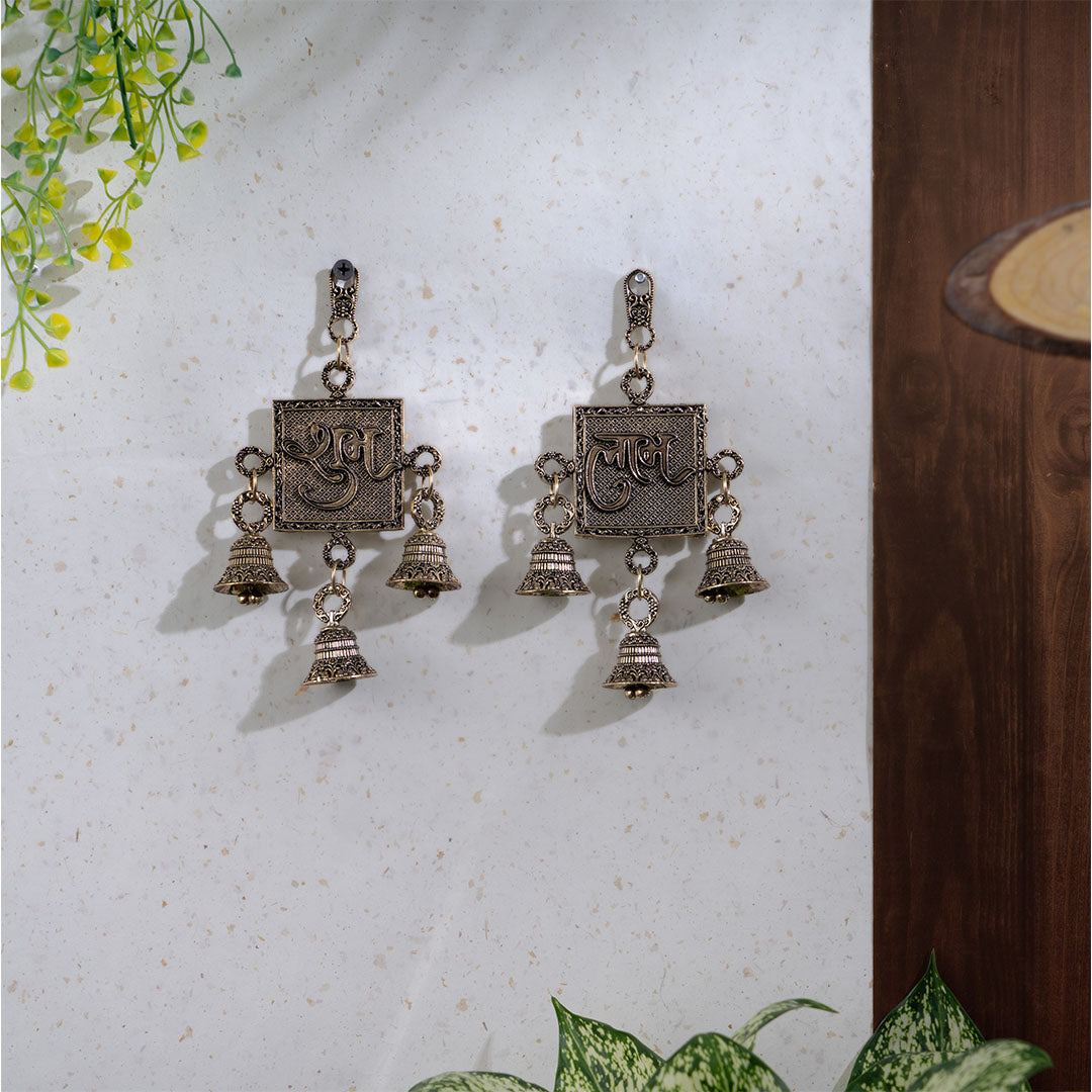 Brass Shubh Labh Latkan With Bells