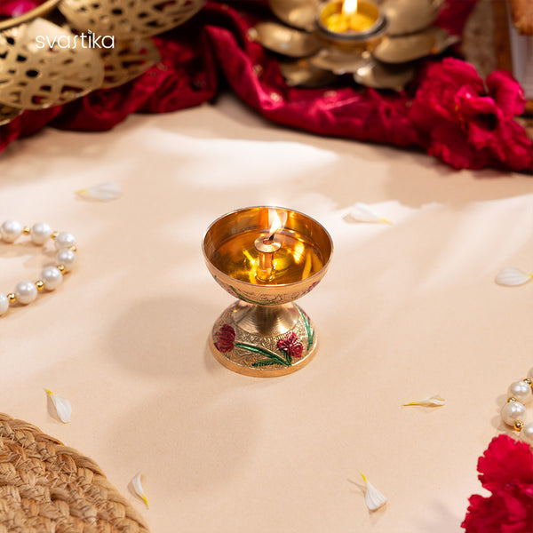 Floral Meenakari Pooja Thali 