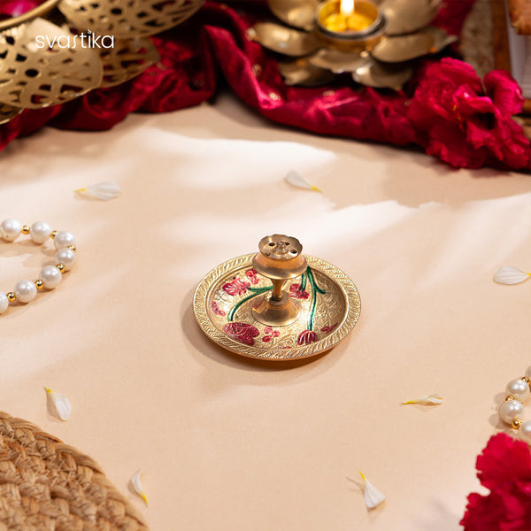 Brass Meenakari Pooja Thali 
