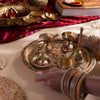 Brass Floral Meenakari Pooja Thali 
