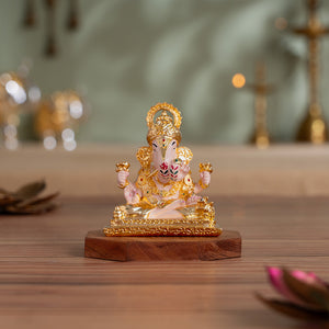 Dagdusheth Halwai Ganpati Murti - Gold Plated