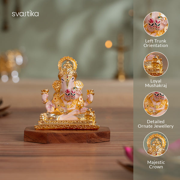 Dagdusheth Halwai Ganpati Murti Gold Plated 