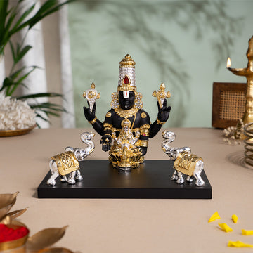 Gajalakshmi Tirupati Balaji Murti - Gold & Silver Plated