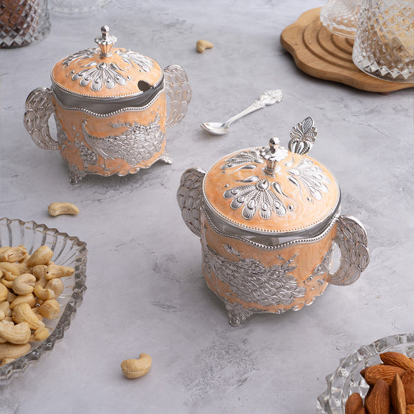 Mukhwas Peacock Box With Spoon for Serving (4.8 Inch)