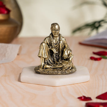 Sitting Brass Sai Baba Murti 