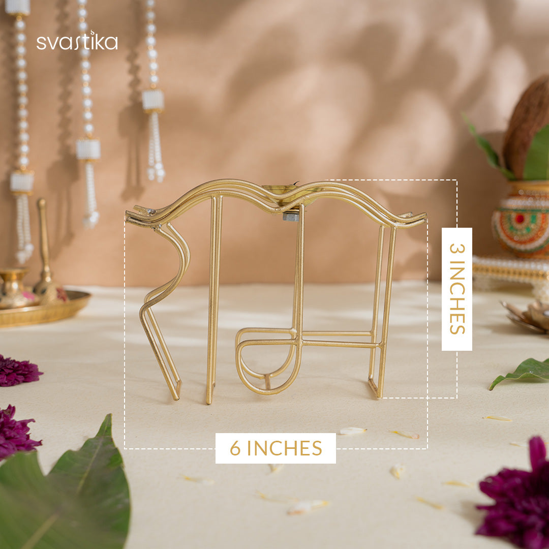 Brass Ram Symbol Diya (5 Inch)