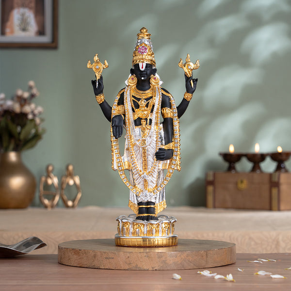 Tirupati Balaji (Venkateswara) Idol - Gold & Silver Plated 