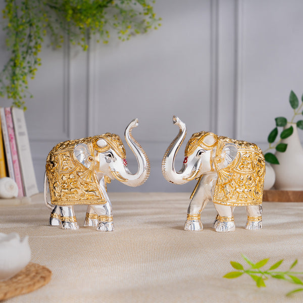 TrunkUp Elephant Pair - Gold & Silver Plated