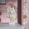 White & Gold Lord Krishna statue Playing Flute