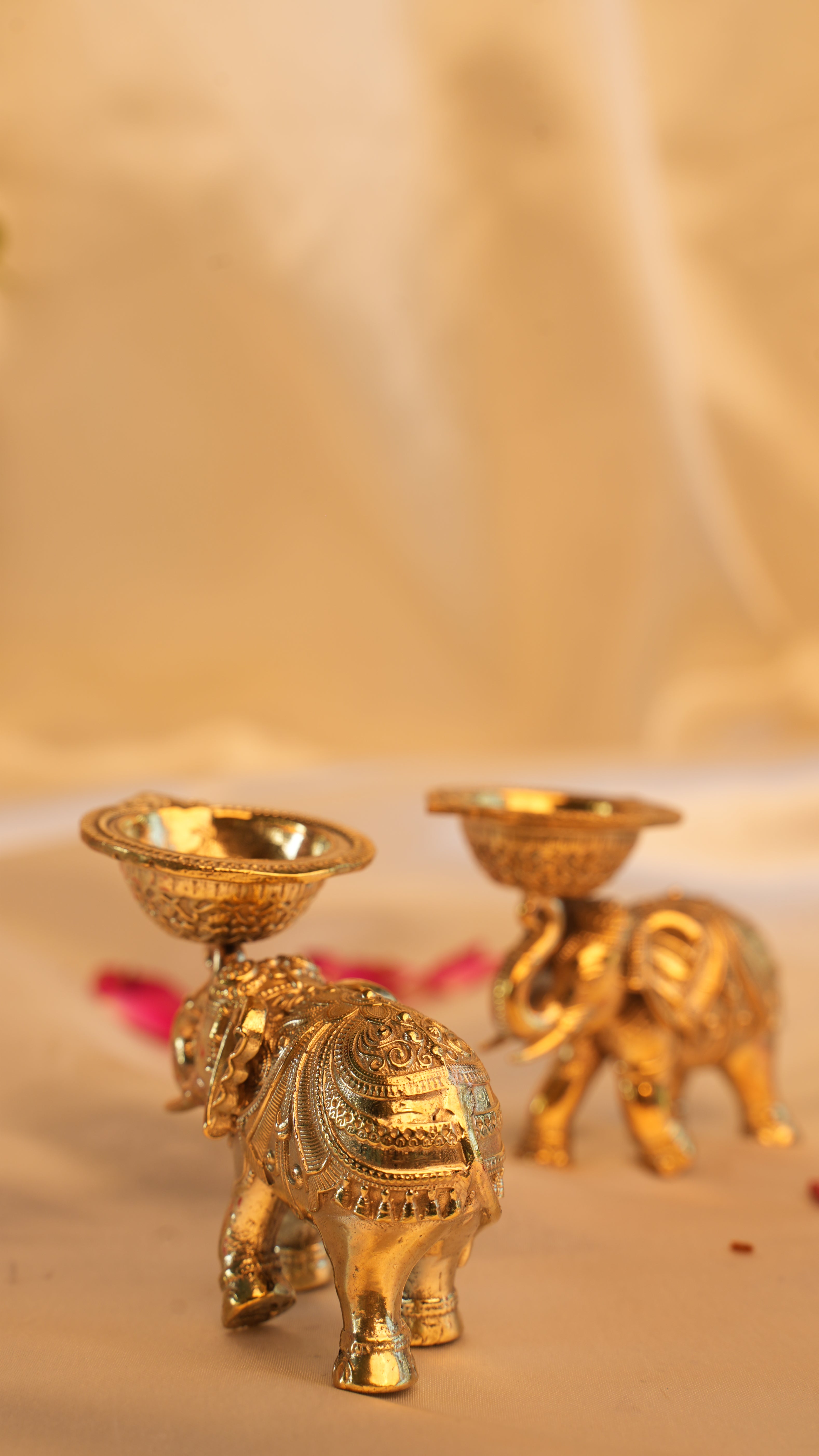 Handcrafted Brass Elephant Diya for Diwali Pooja
