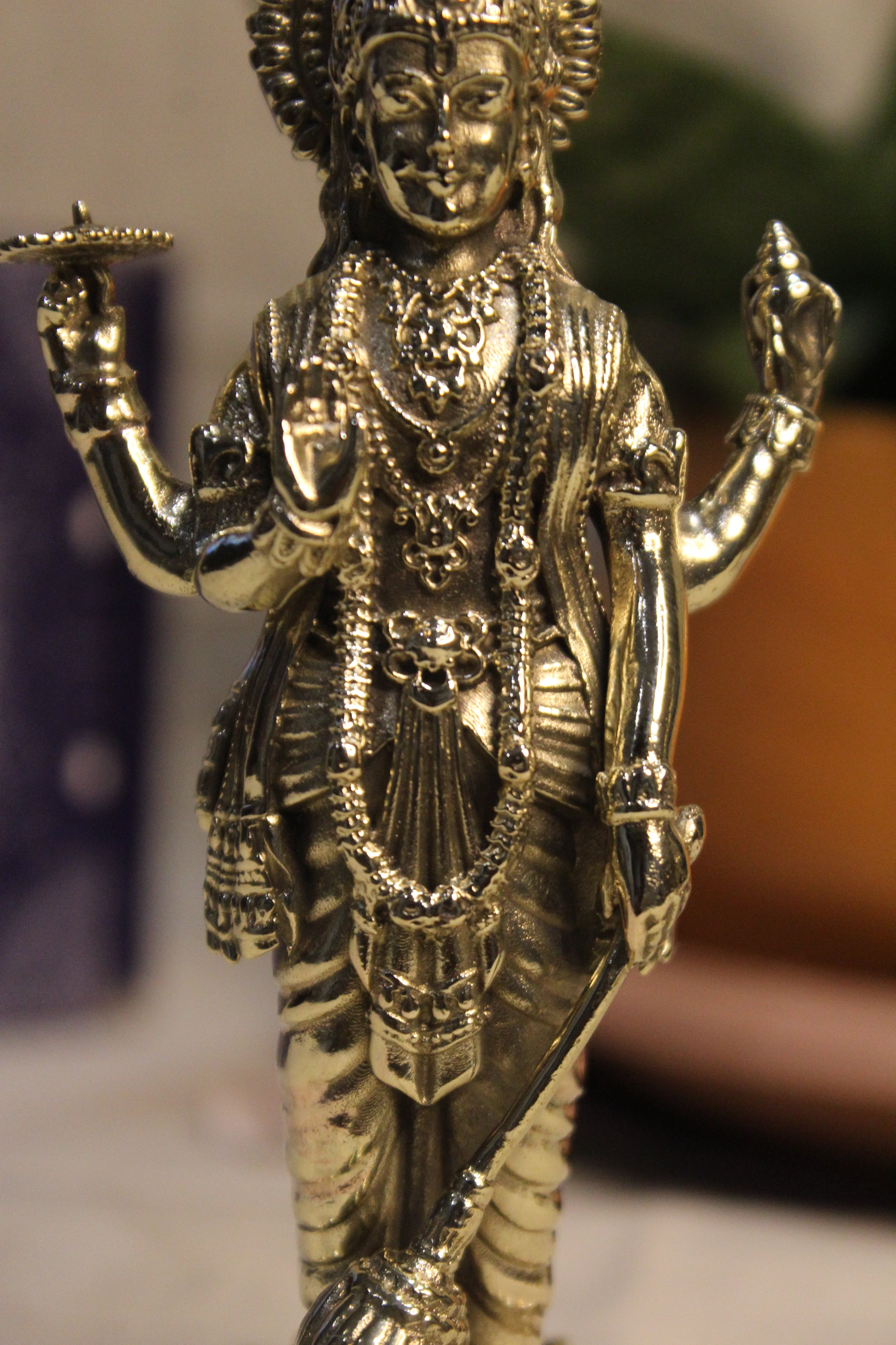 Vishnu ji Brass Standing Murti In Brass - 5"