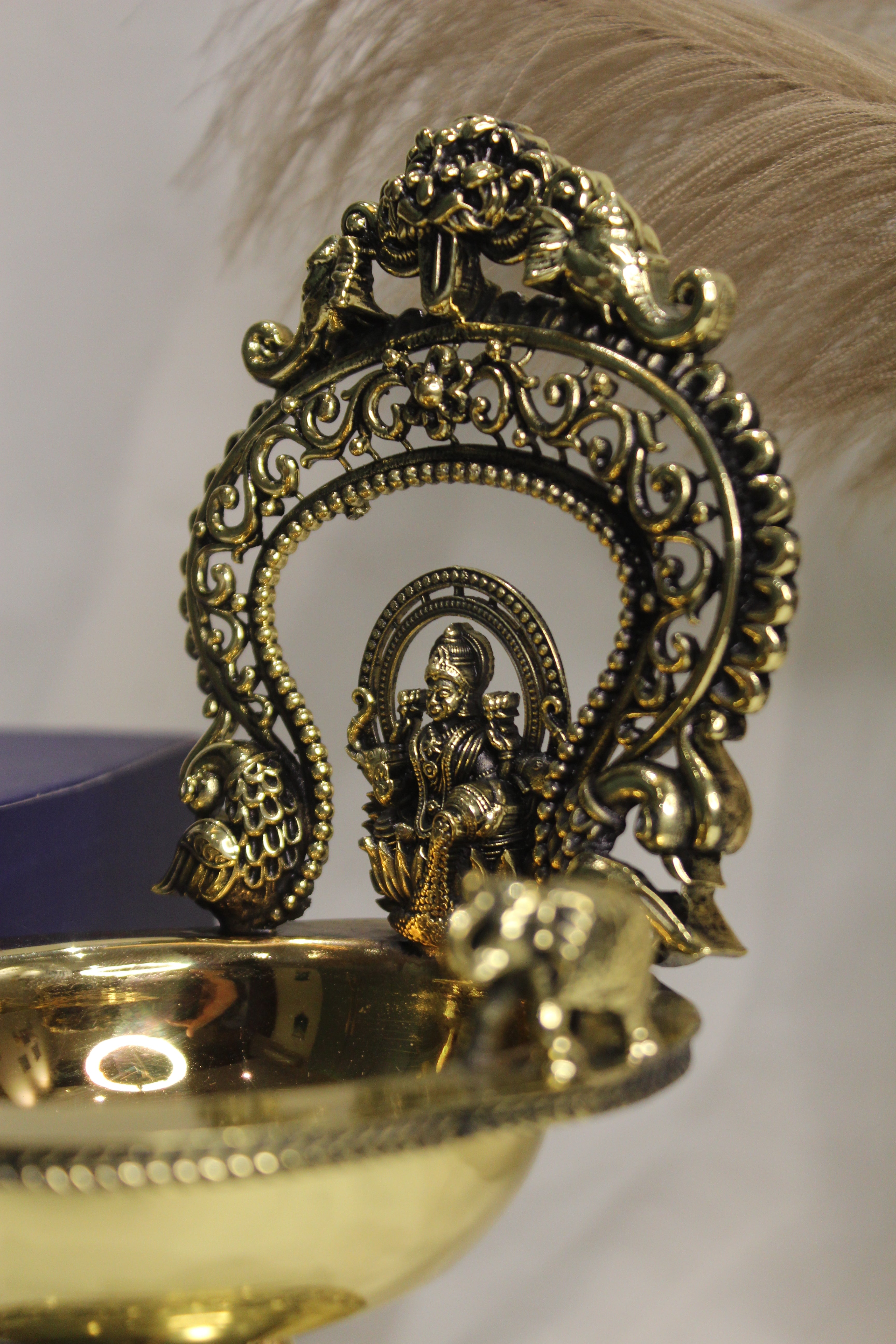 Handcrafted Brass Gaj Laxmi Diya | Temple-Style Traditional Oil Lamp