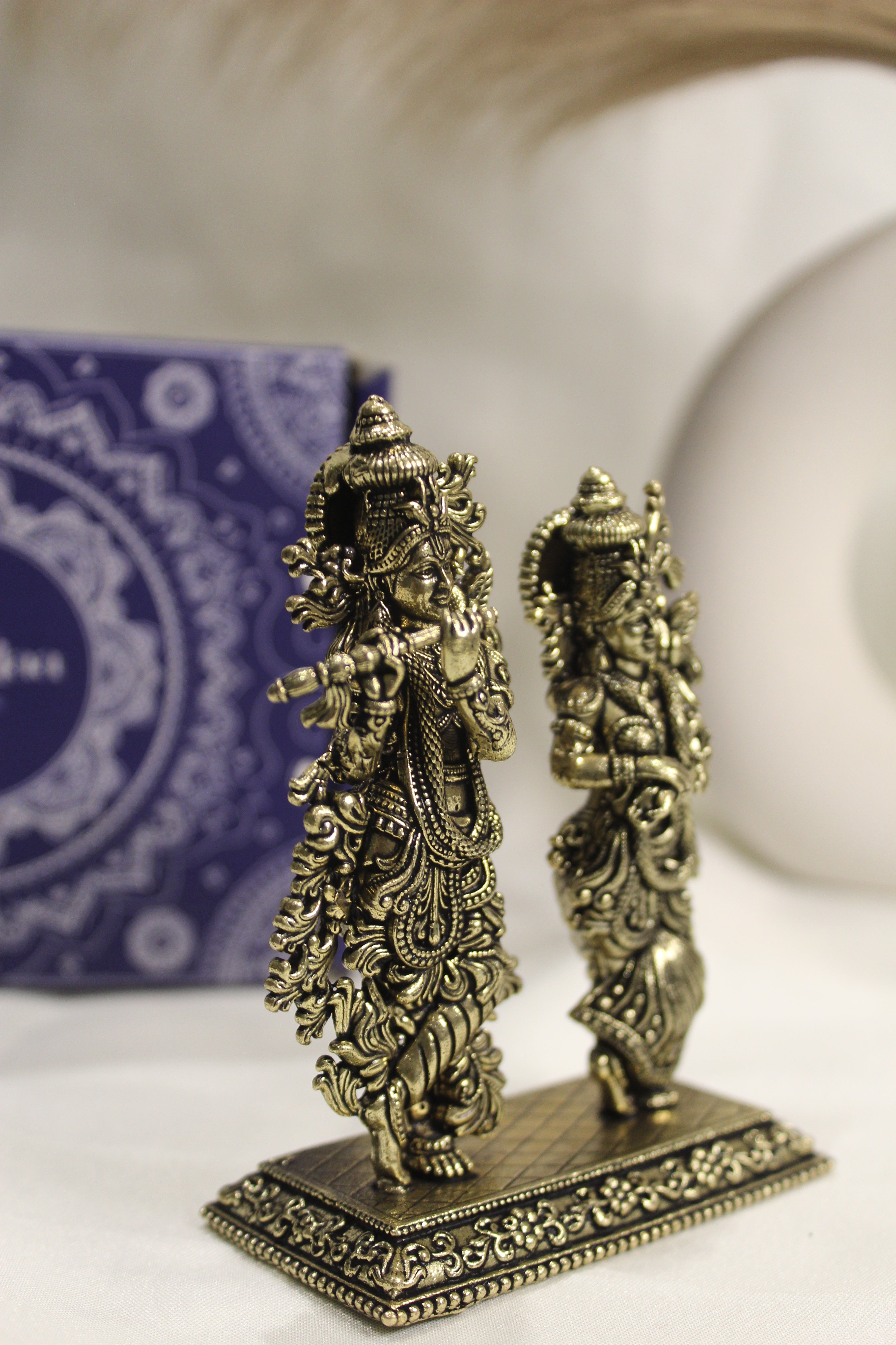 Radha Krishna Brass Statue | Blessings of Love, Peace & Prosperity