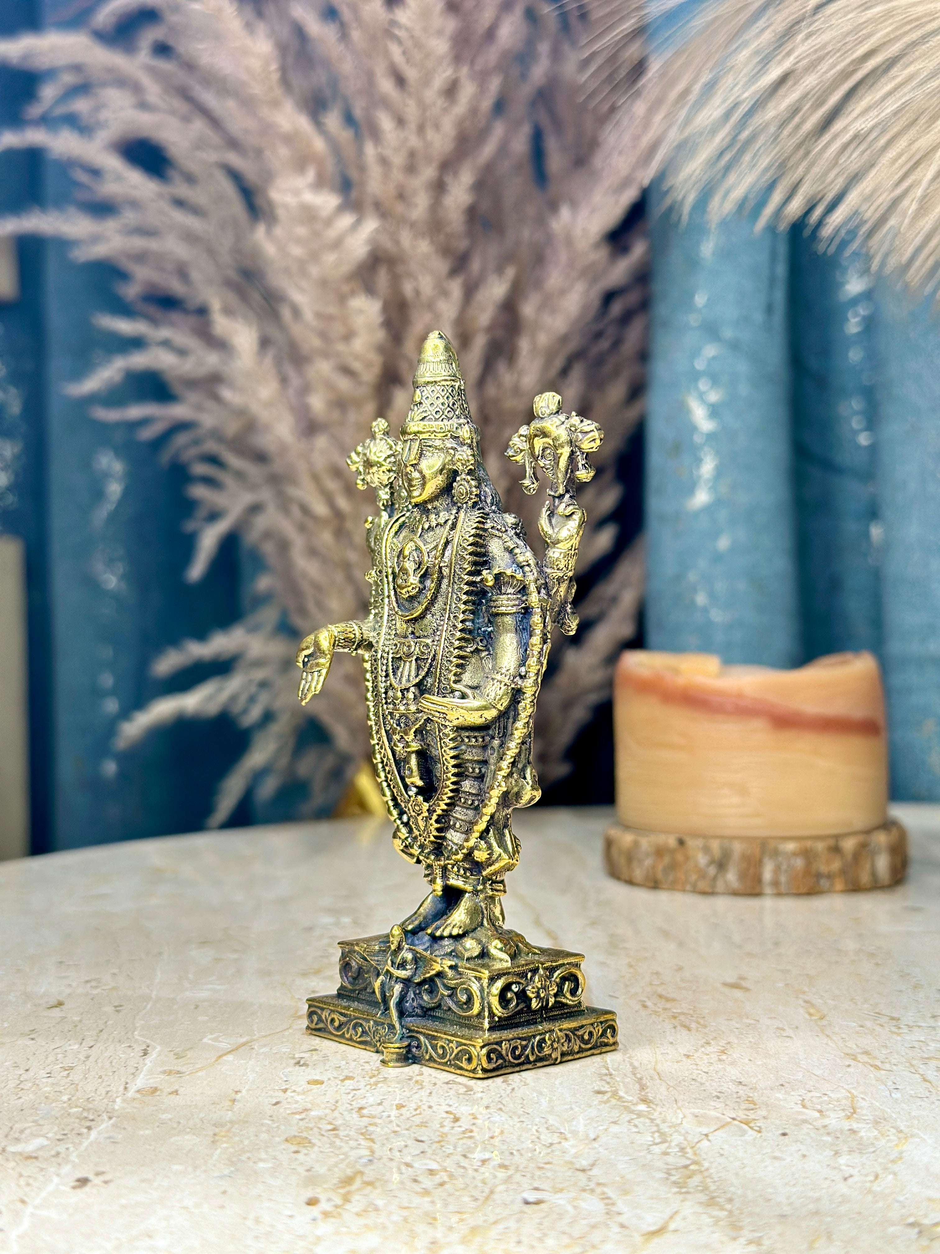 Tirupati Balaji Murti | 3.50 inch | Standing on Garuda Base