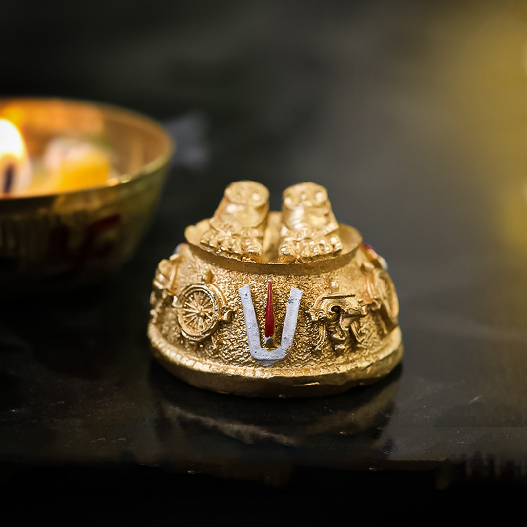 Venkateshwar/Balaji Charan with Shanku Chakra Namam – Gold Plated