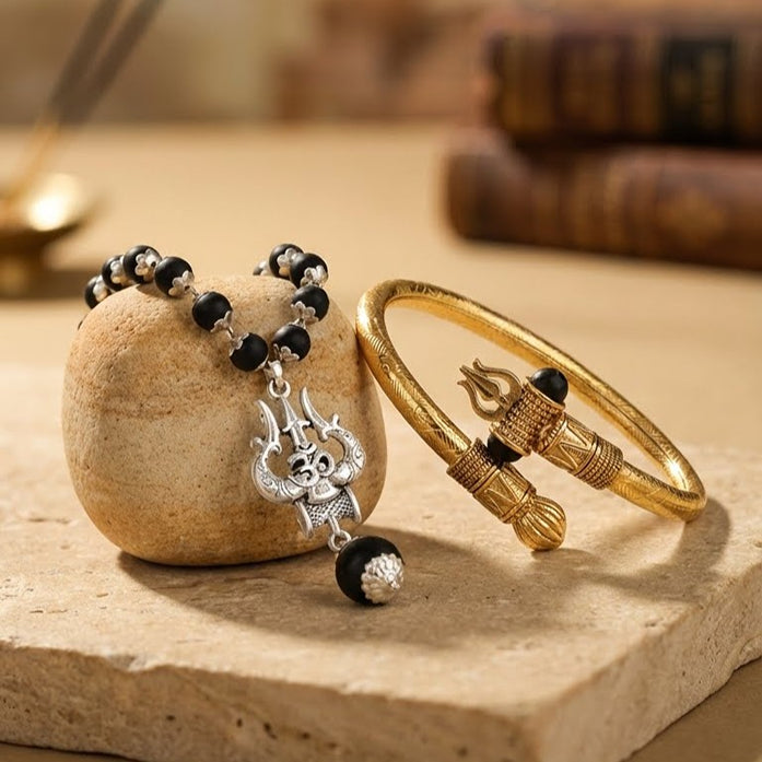 Rudra Astra Combo: Shiva Trishool Mala & Damroo Kada