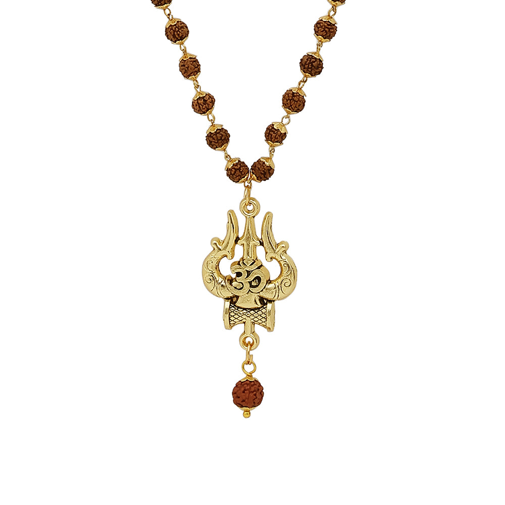 OM Shiva Trishool Rudraksha Necklace 54 Beads