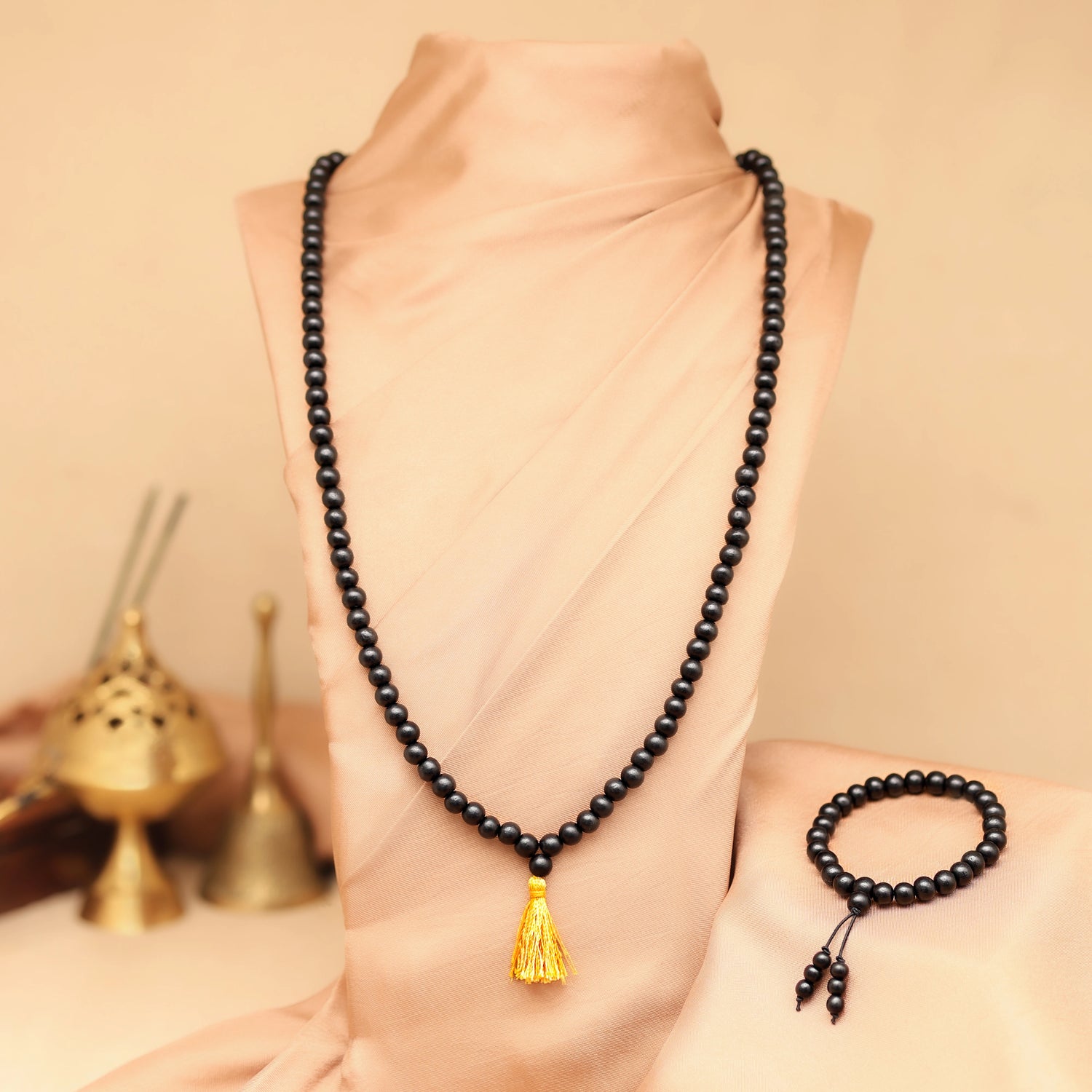 Original Karungali Malai 108-Beads & Karungali Malai Bracelet Combo with Govt. Certification