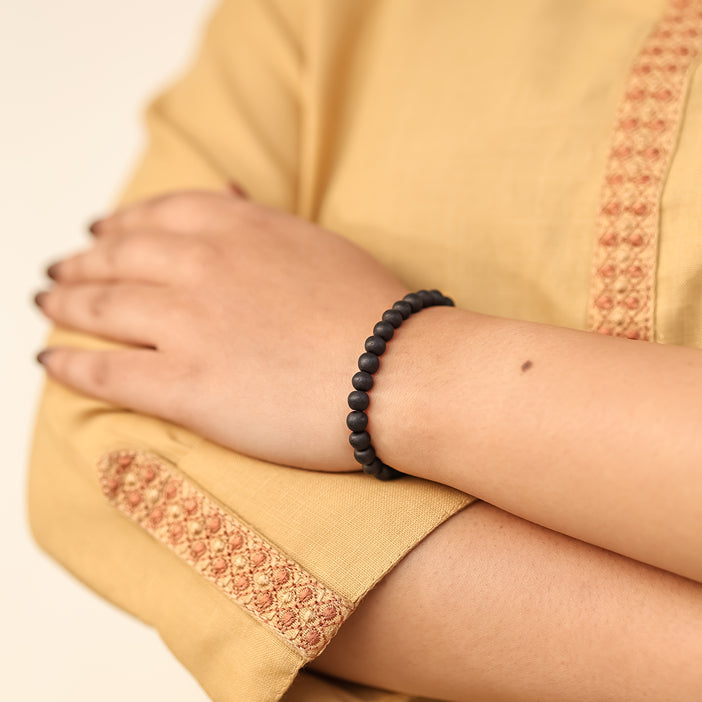 Divine Ebony Wood Karungali Malai Bracelet (Kids) with Govt. Certification