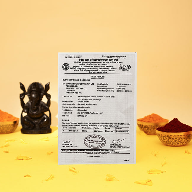 Divine Hindu Lord Ganesh Karungali Idol with Waving Stole with Certificate