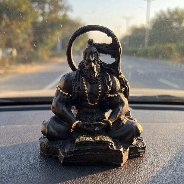 Hanuman Ji Idol with Gold Chain – For Car, Home & Office