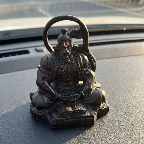 Black Hanuman Ji Idol with Tilak - Perfect for Car & Office Desks