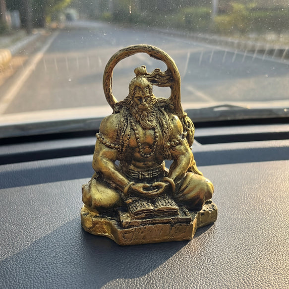 Hanuman Ji Idol: Resin Copper Finish for Home, Office & Car