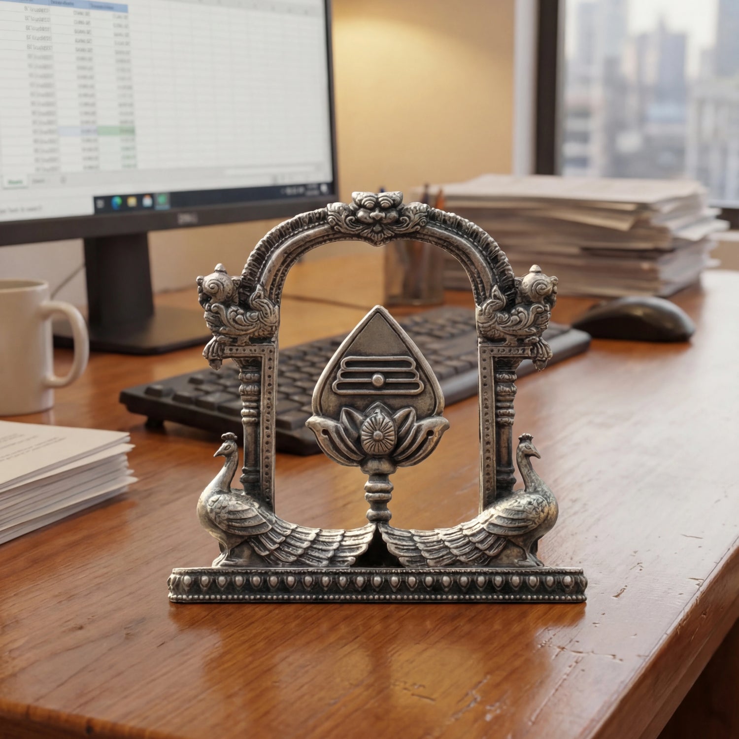 Vel Peacock Throne | Decor for Home Temple, Car & Office