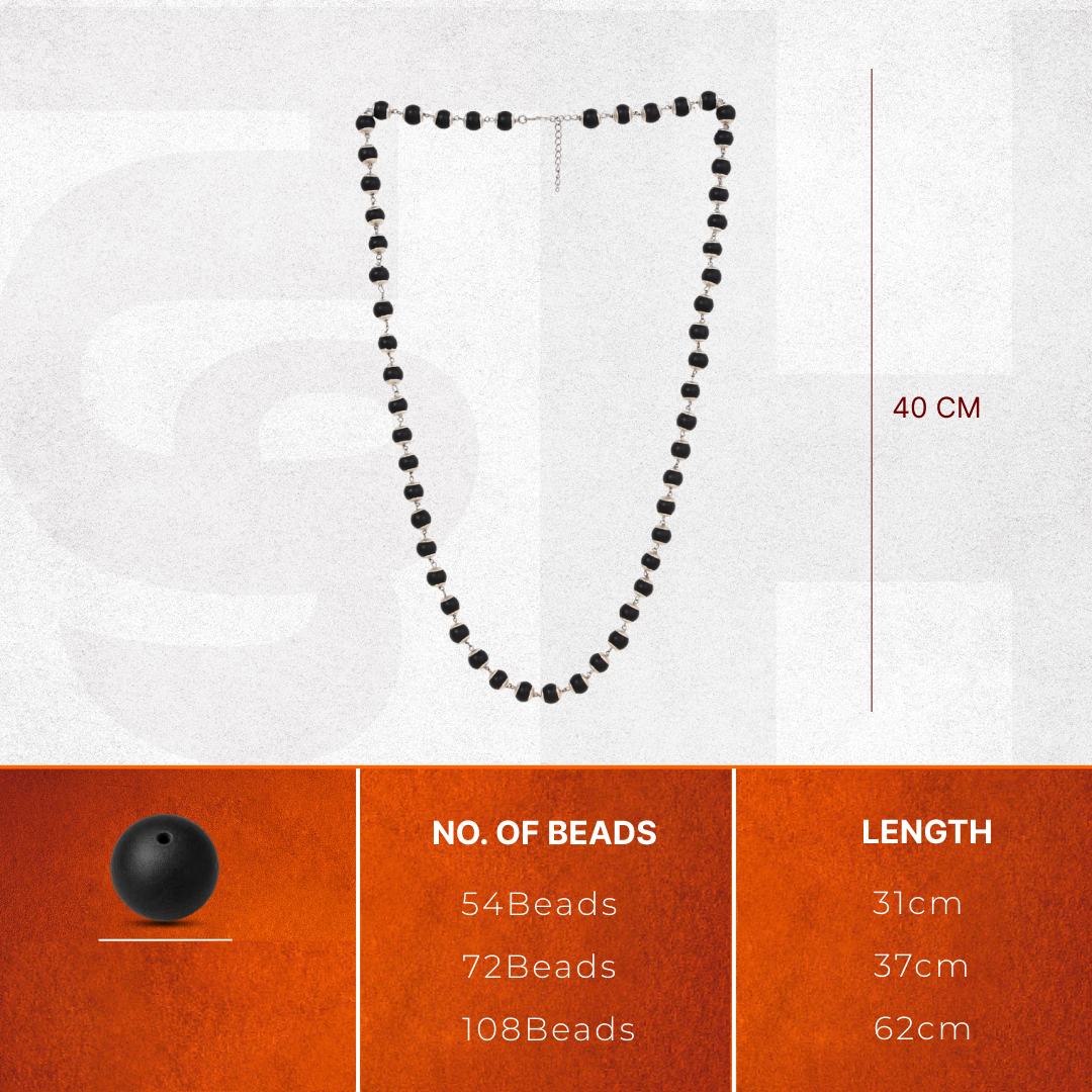 Karungali Malai Silver Cap Necklace with Govt. Certified New