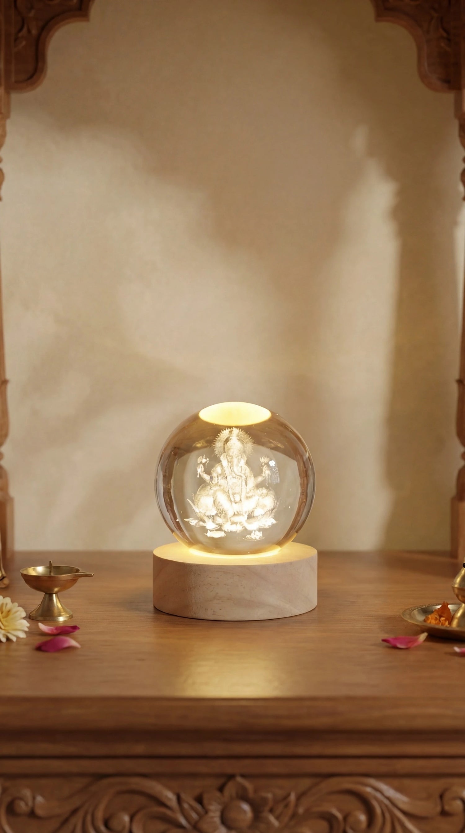 Ganesh Ji 3D Crystal Ball
