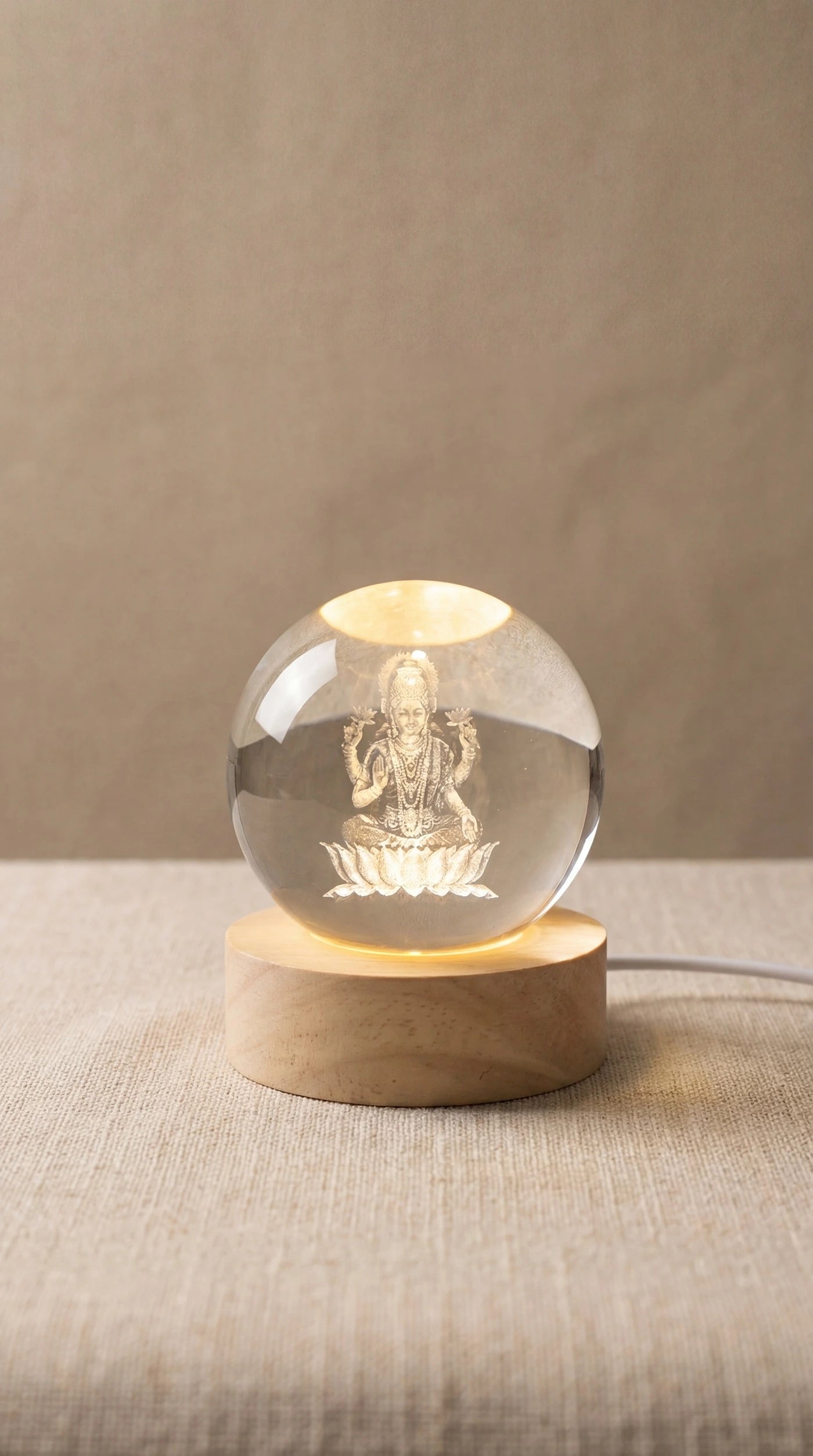 Lakshmi Mata 3D Crystal Ball