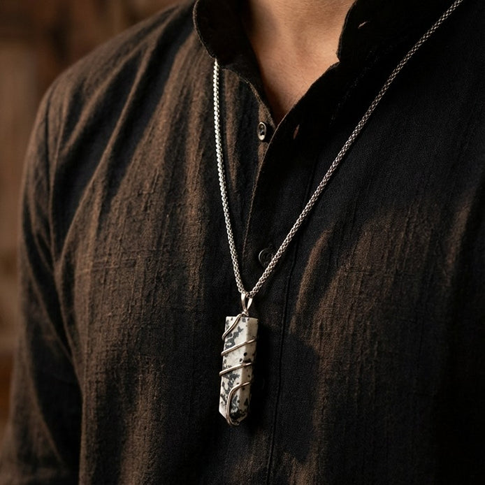 Rainbow Moonstone Stone Locket with Chain