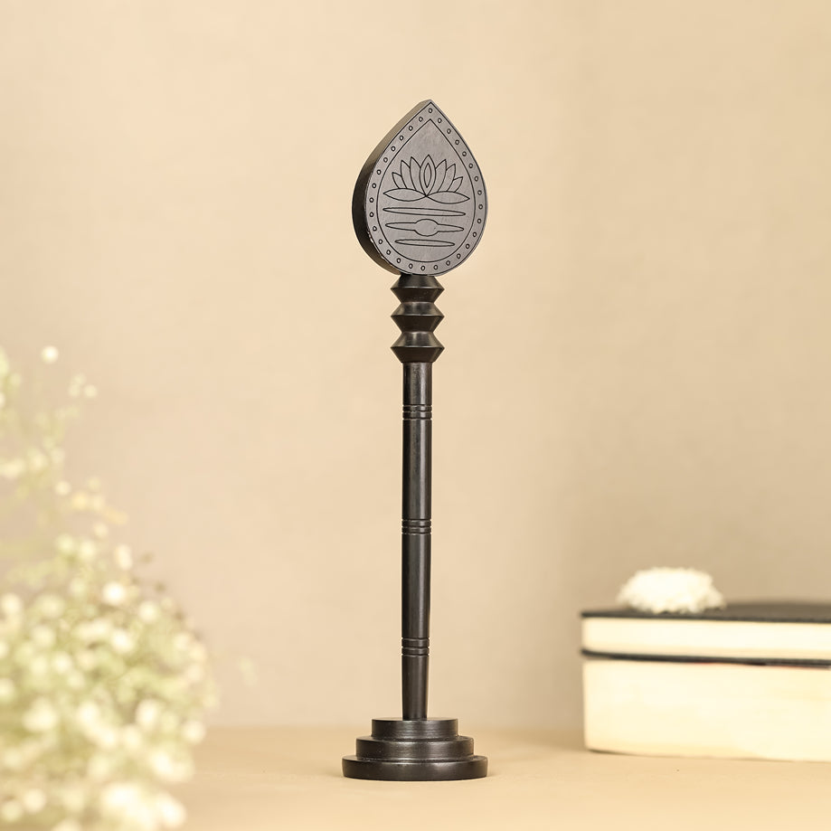 Divine Hindu Karungali Vel with Base/ Karungali Murugan Astra | Ebony wood