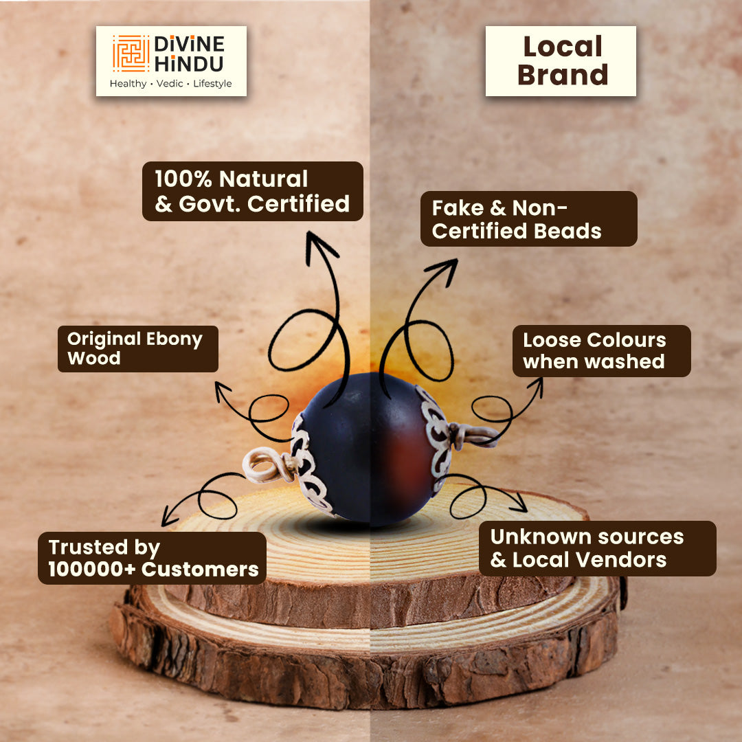 Karungali Malai Silver Cap Necklace with Govt. Certified New