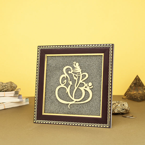 Lord Ganesh Raw Pyrite Frame Online