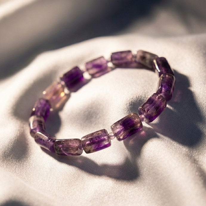 Amethyst Rectangular Stone Bracelet