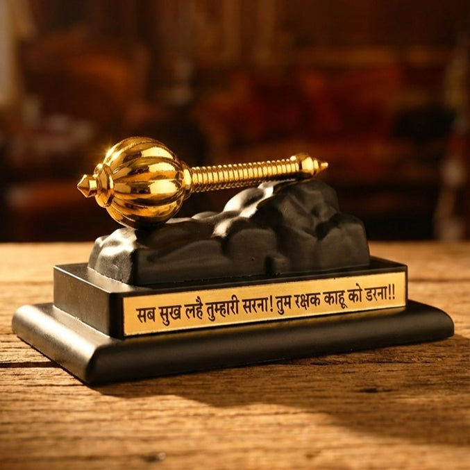 Hanuman Gada Gold Plated with Base