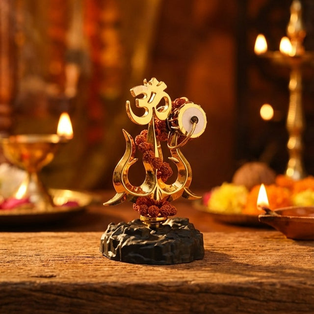 Trishul Damroo with Original Rudraksha