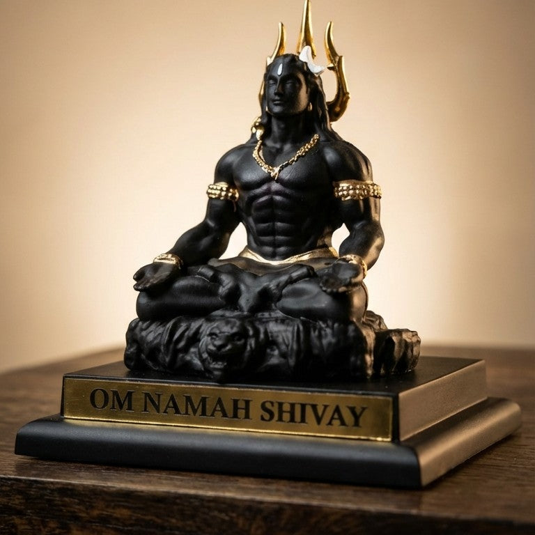 Adiyodi Gold Plated Trishul Damru with Base